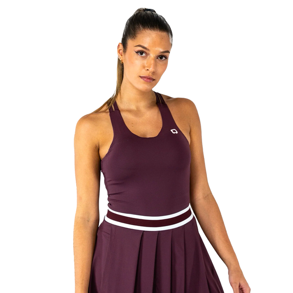 Canotta QUAD Tank-Top a doppie fasce (Double Stripes) Burgundy - Rosso/Vinaccia
