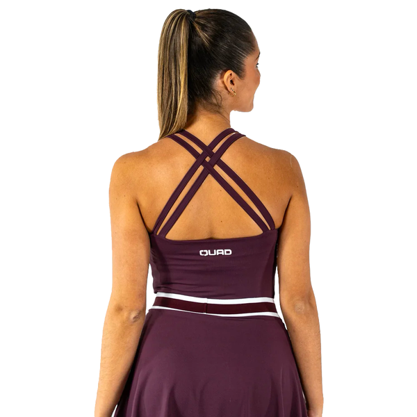 Canotta QUAD Tank-Top a doppie fasce (Double Stripes) Burgundy - Rosso/Vinaccia