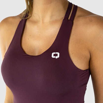 Canotta QUAD Tank-Top a doppie fasce (Double Stripes) Burgundy - Rosso/Vinaccia