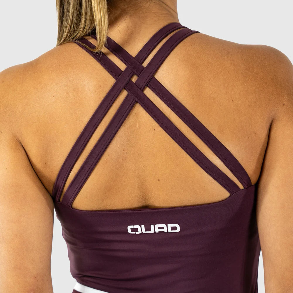 Canotta QUAD Tank-Top a doppie fasce (Double Stripes) Burgundy - Rosso/Vinaccia