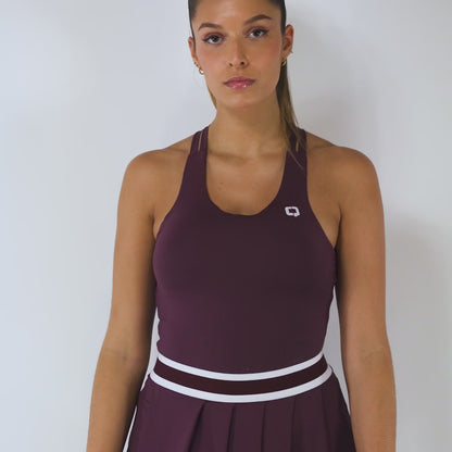 Canotta QUAD Tank-Top a doppie fasce (Double Stripes) Burgundy - Rosso/Vinaccia
